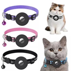 Nylon Collar with Air tag Protective Cover for Cat, Dog, Kitten, Puppy etc.